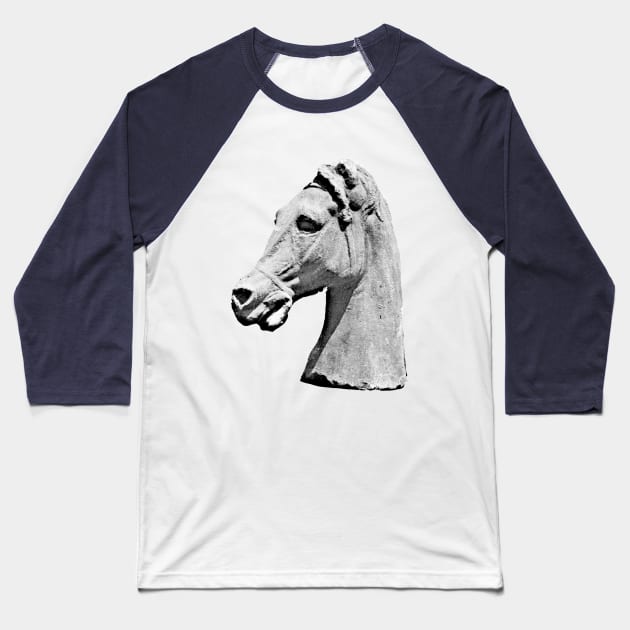 Aesthetic ////// Greek Horse Statue Design Baseball T-Shirt by DankFutura